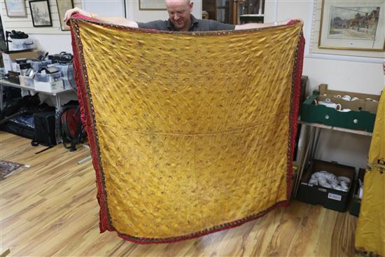 A collection of 19th century Indian silk embroidered and woven textiles